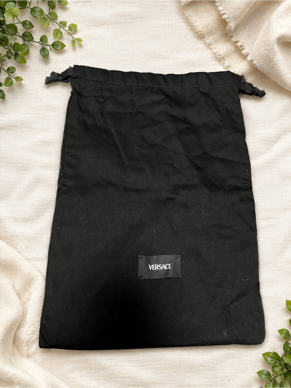 Versace Black Drawstring Dust Bag sz 17”x11..5”
